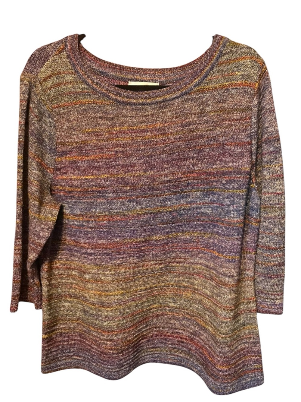 CJ Banks Space Dye Knit Sweater Top Women’s 1X Purple Multicolor